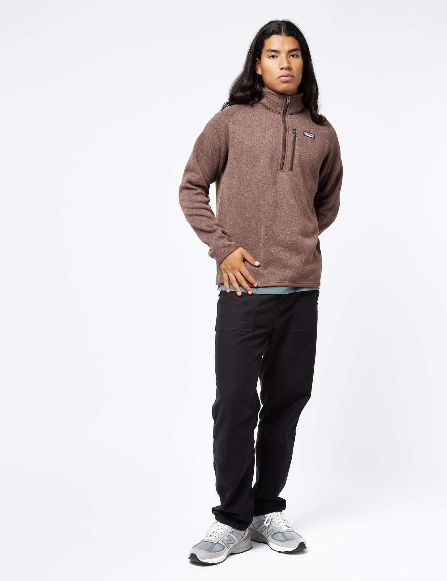 Pata Better Sweater 1/4 Zip Fleece - Dusky Brown