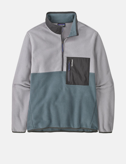 Pata Microdini 1/2 Zip Fleece Pullover - Nouveau Green/Salt Grey