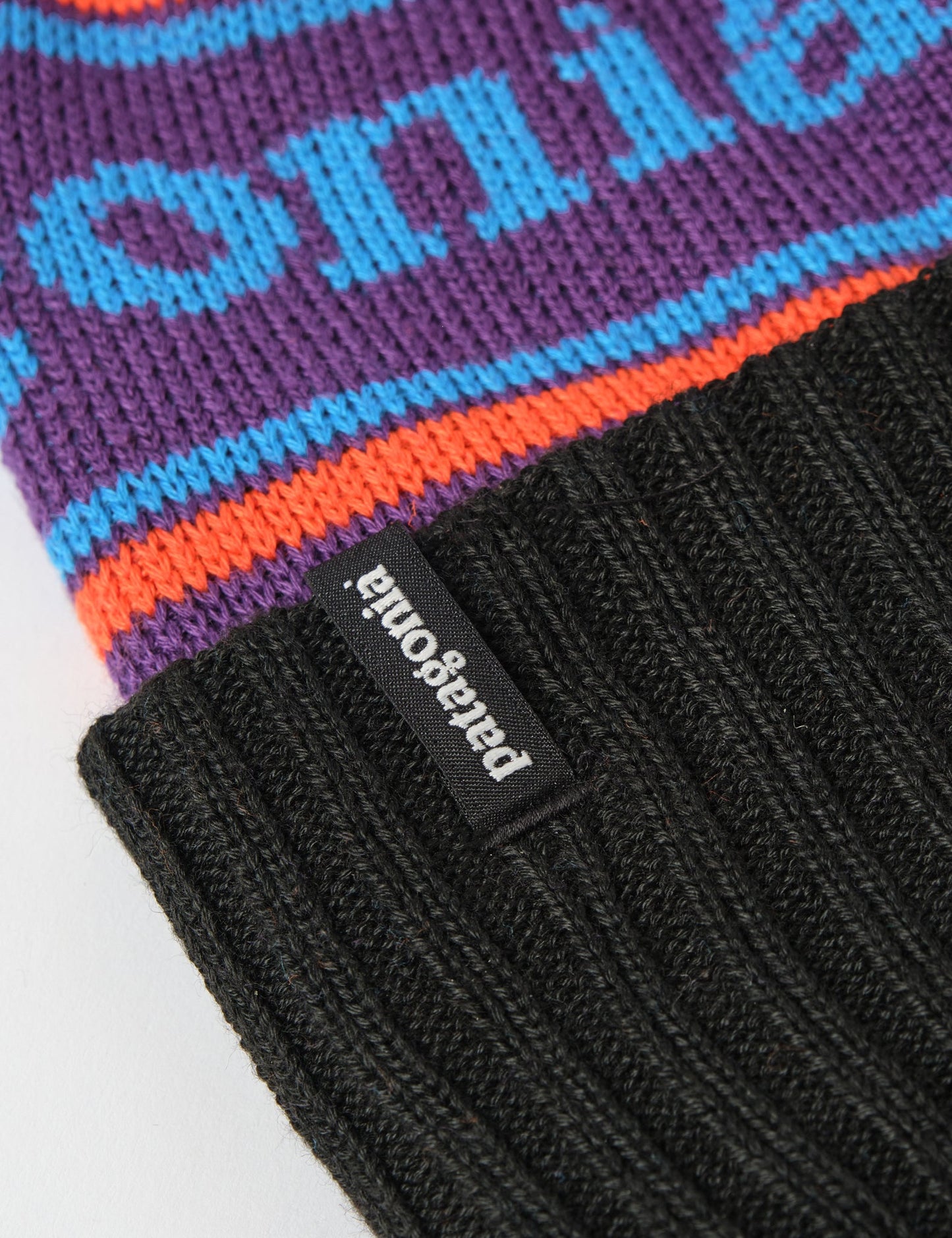 Pata Powder Town Park Stripe Beanie Hat - Purple