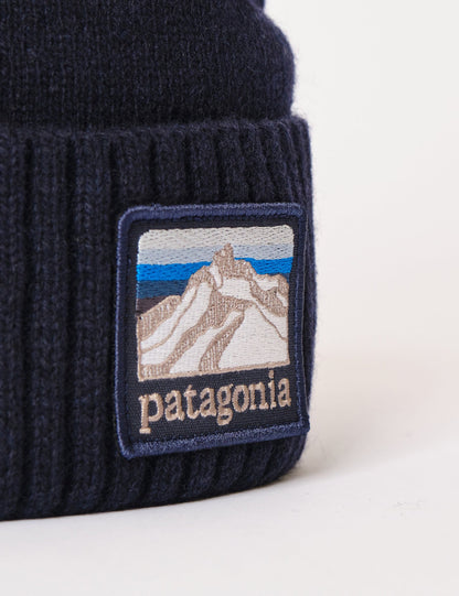 Pata Brodeo Line Logo Ridge Beanie Hat - Classic Navy Blue