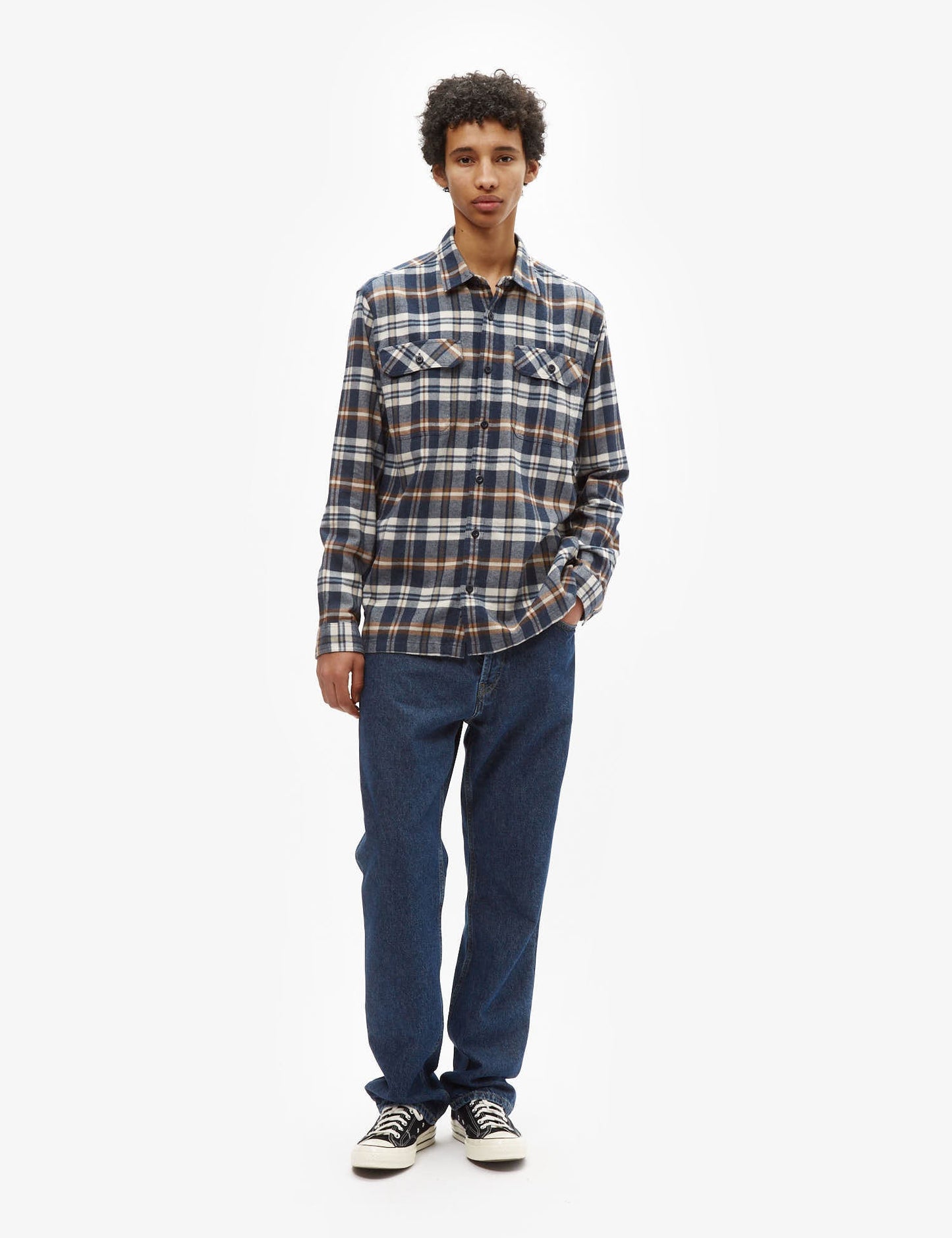 Pata Fjord Flannel Fields Shirt (Organic) - New Navy Blue