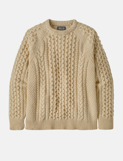 Pata Cable Knit Sweatshirt (Wool Blend) - Natural