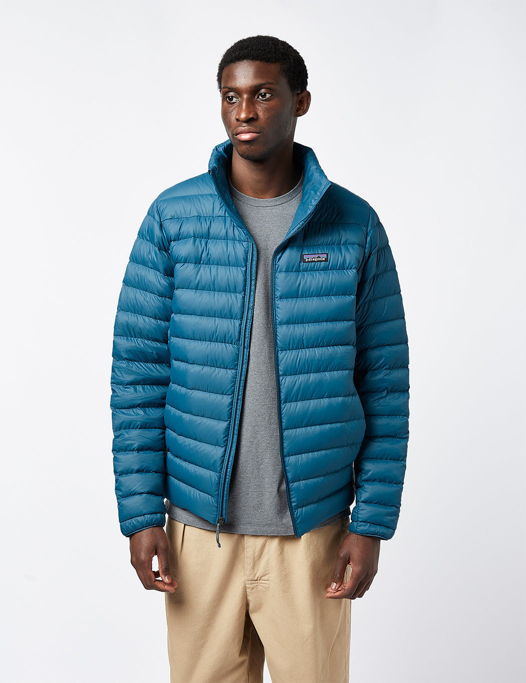 Pata Down Sweater Jacket - Wavy Blue