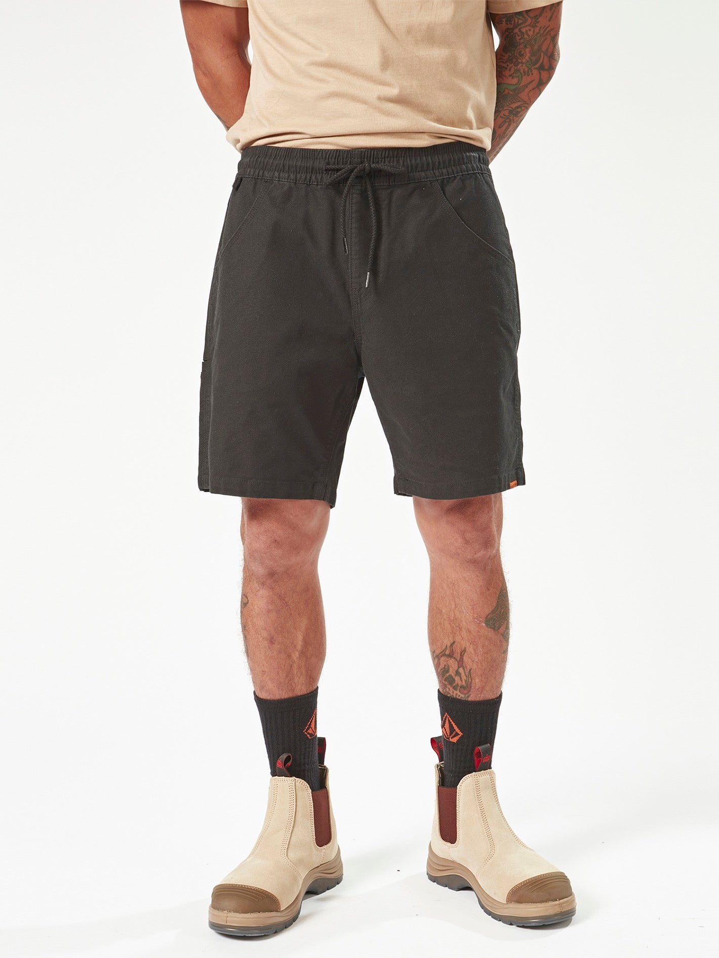 Workwear Caliper Elastic Waist Shorts