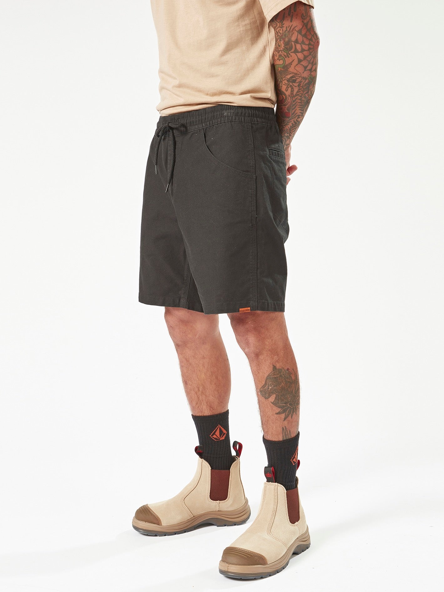 Workwear Caliper Elastic Waist Shorts