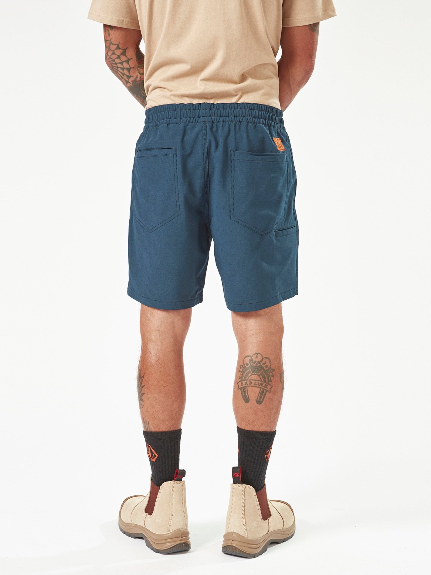 Workwear Slab Elastic Waist Hybrid Shorts