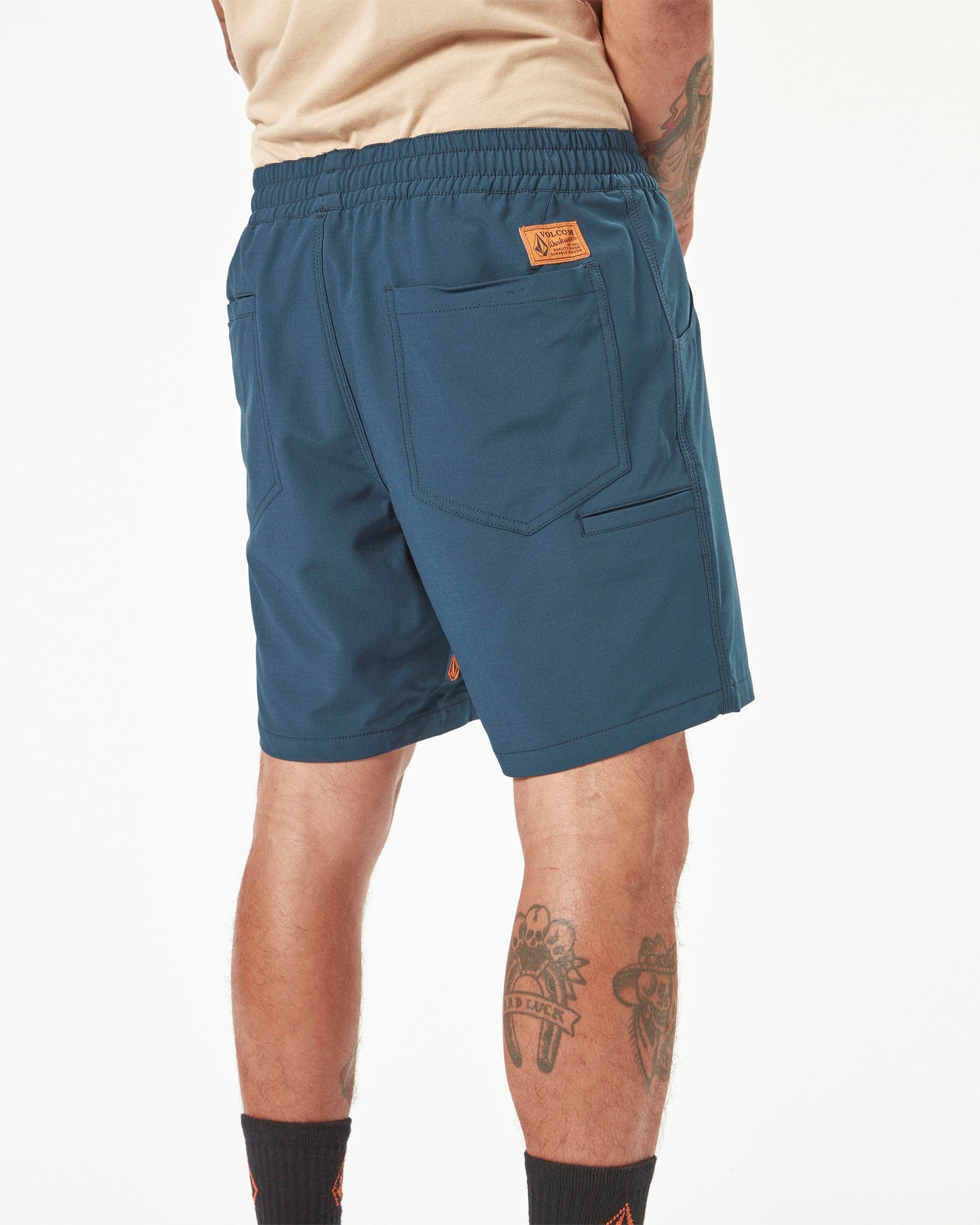 Workwear Slab Elastic Waist Hybrid Shorts