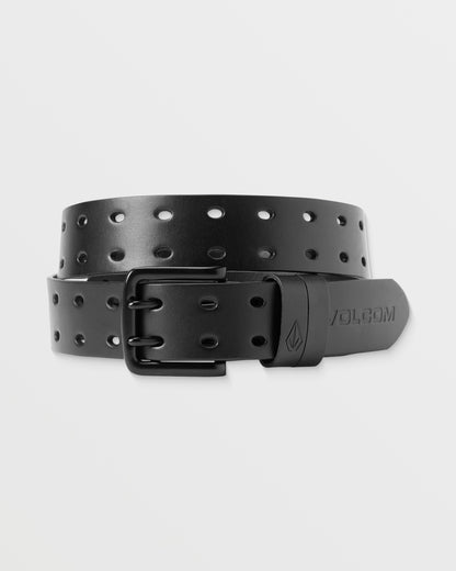 Two Spike Leather Belt