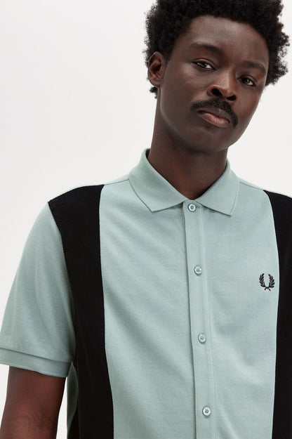 Towelling Panel Polo Shirt