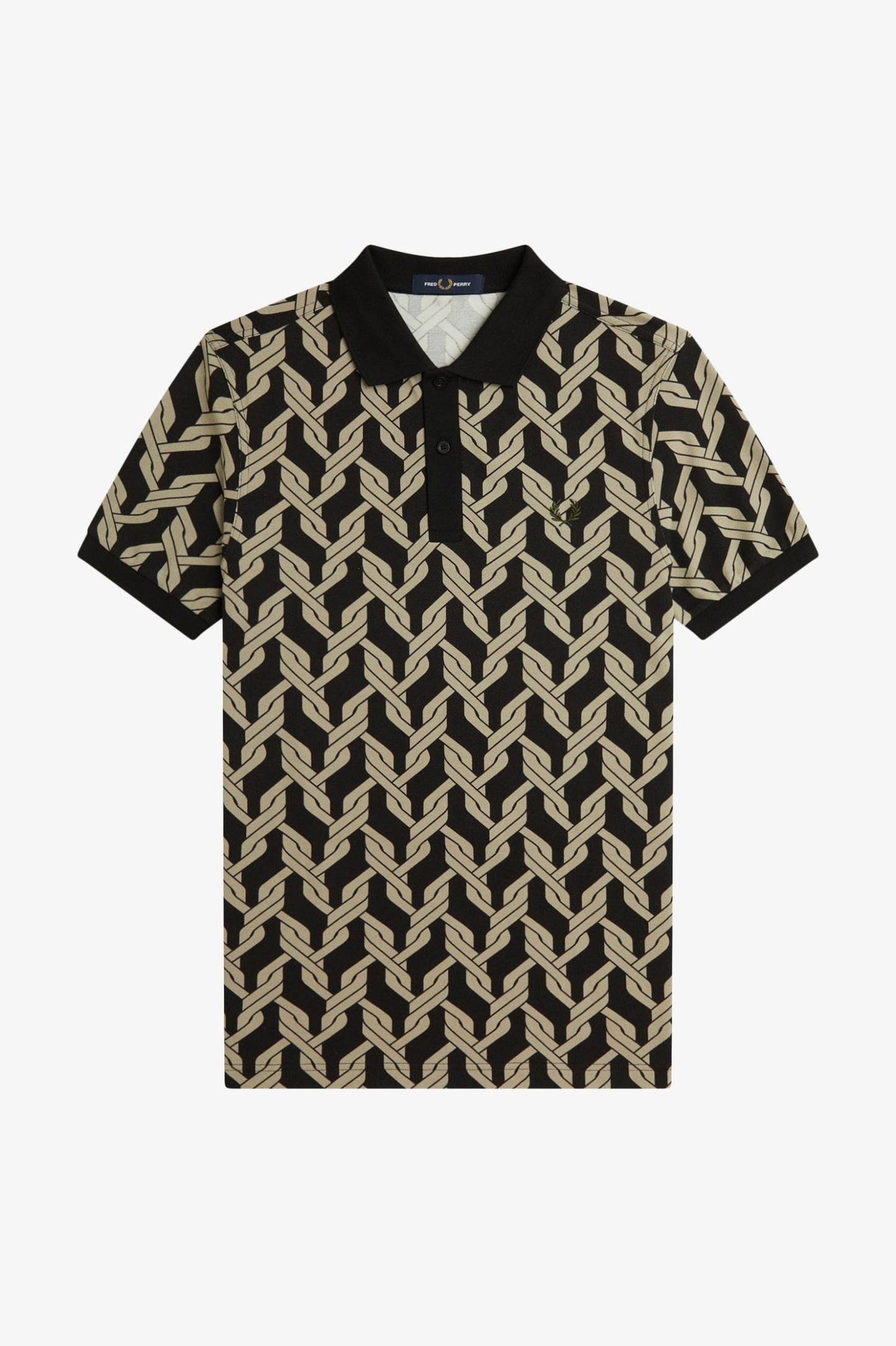 Cable Knit Print Polo Shirt