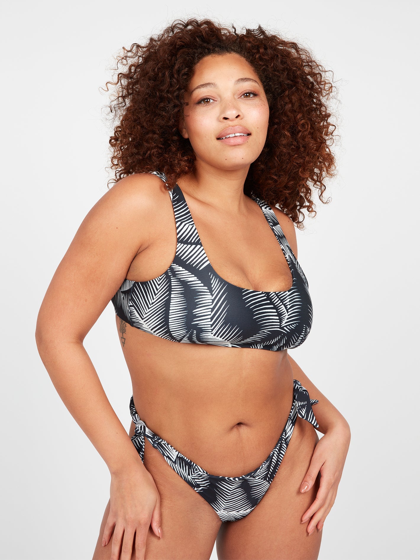 Stay Or Leaf Tie Side Hipster Plus Size Bikini Bottom